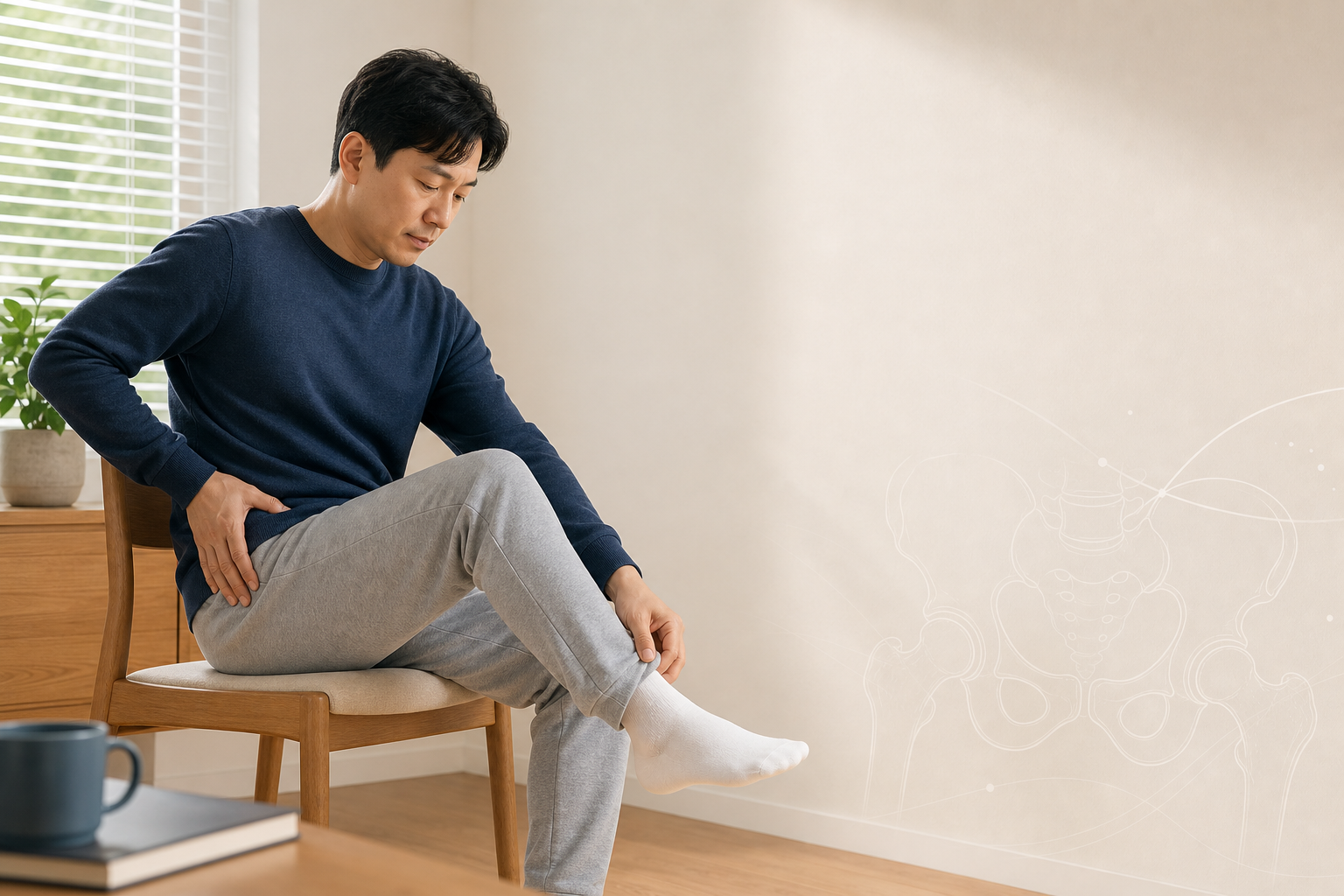 걸을 때 사타구니가 찌릿, 양말 신기도 두려운 고관절 통증의 신호 상단 이미지